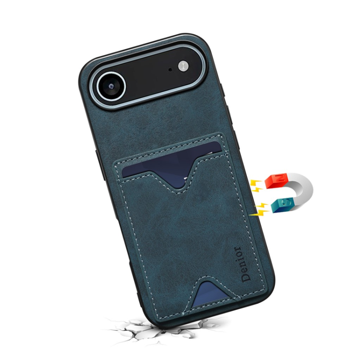 DENIOR - DENIOR iPhone Air Mobilskal Kickstand Korthållare - Blå