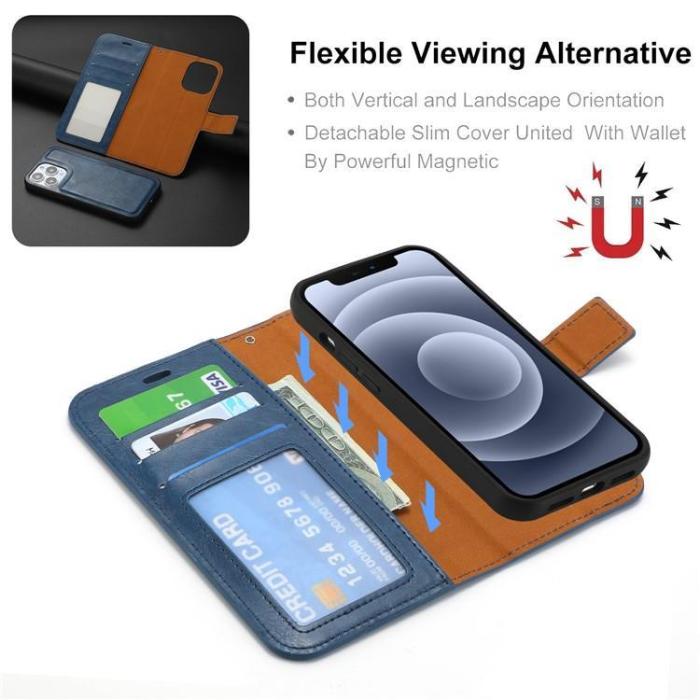 OEM - iPhone 15 Plus Plånboksfodral 2-in-1 Detachable - Blå