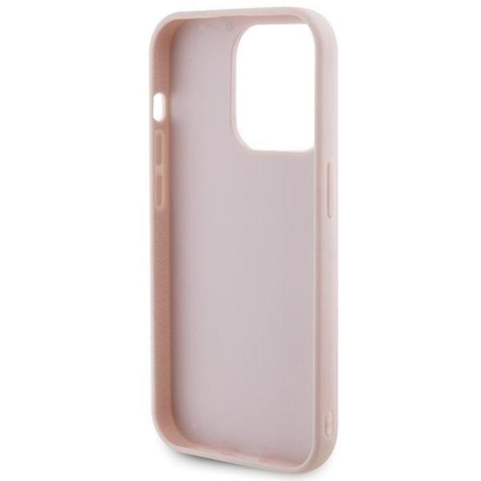 Guess - Guess iPhone 15 Pro Max Mobilskal Quilted Metal Logo - Rosa