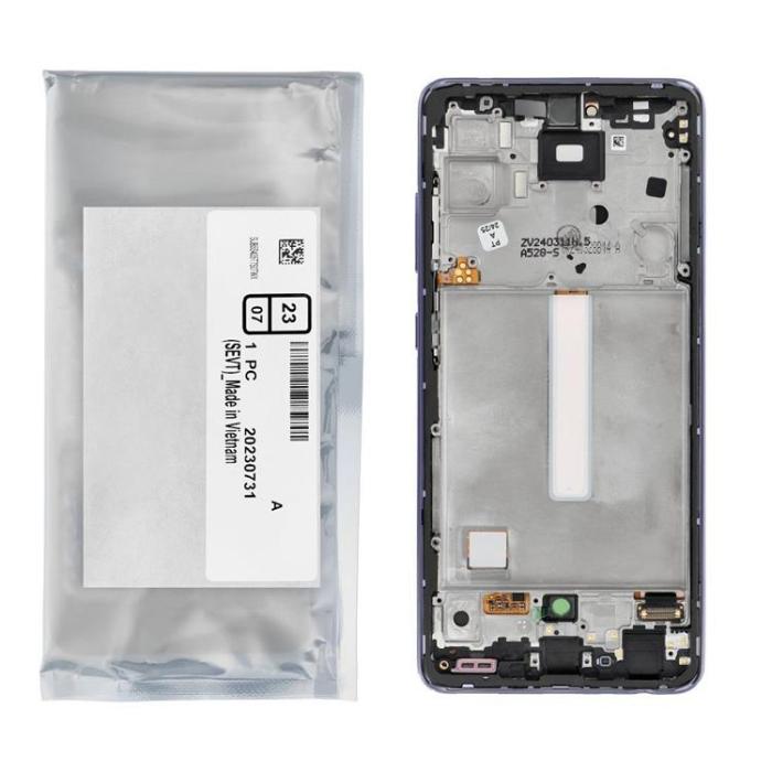 SpareParts - Galaxy A52S 5G Skärm med LCD-display Service Pack Lila