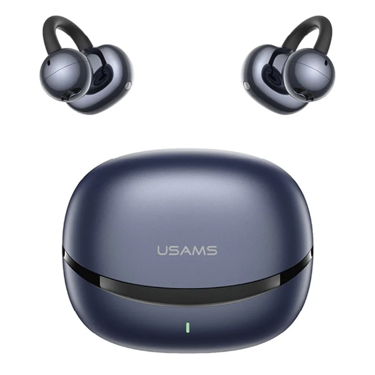 USAMS Clip-On Trådlös Hörlurar Echo R03 Bluetooth 5.0 med 11 mm - Blå | 505771 | AlltMobil