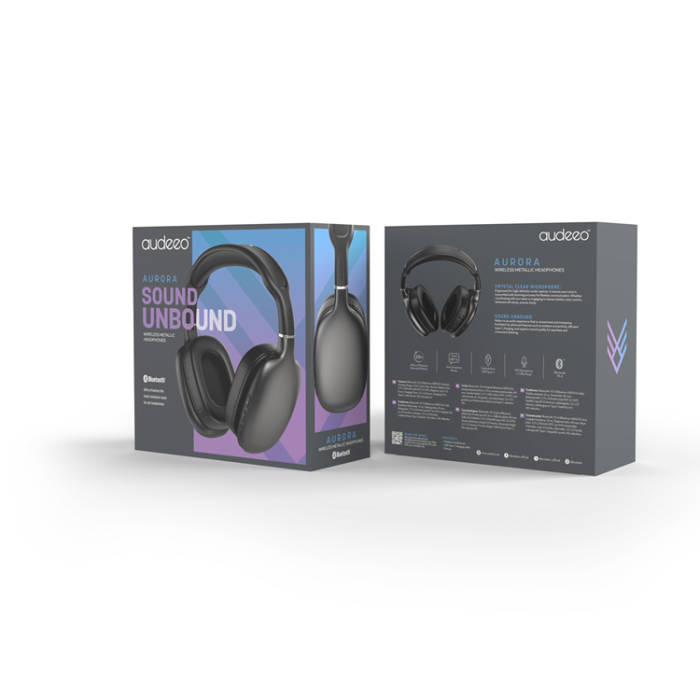 Audeeo - Audeeo Aurora Wireless Metallic Headphones - Svart