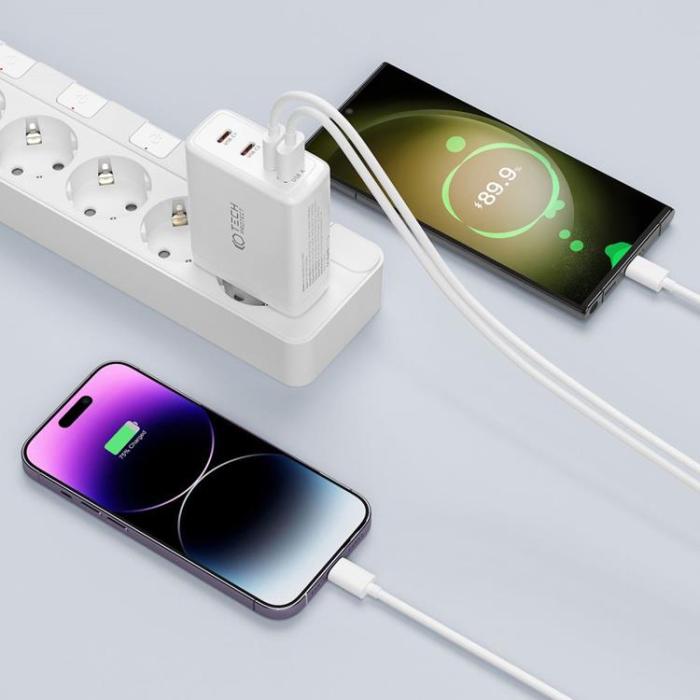 Tech-Protect - Tech-Protect 4-Port Väggladdare 3x USB-C/1x USB-A PD100W - Vit