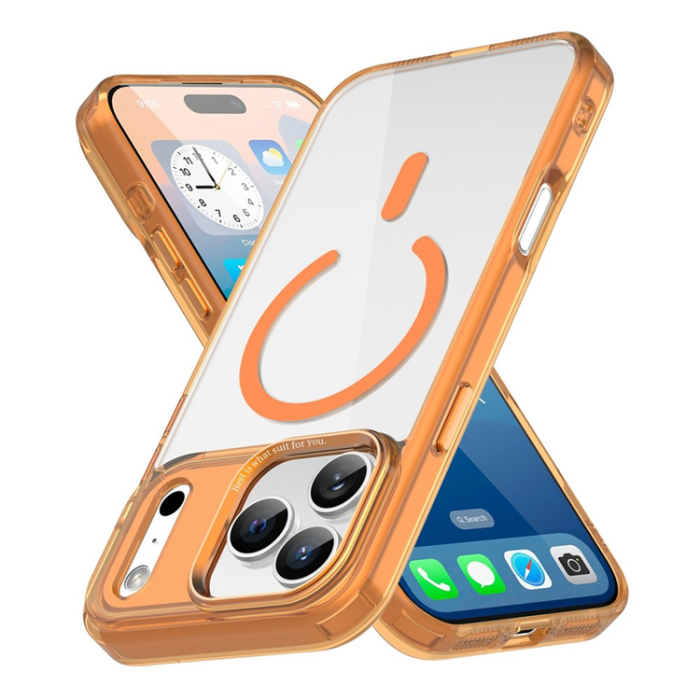 A-One Brand - iPhone 17 Pro Max Mobilskal MagSafe Transparent TPU+PC - Orange