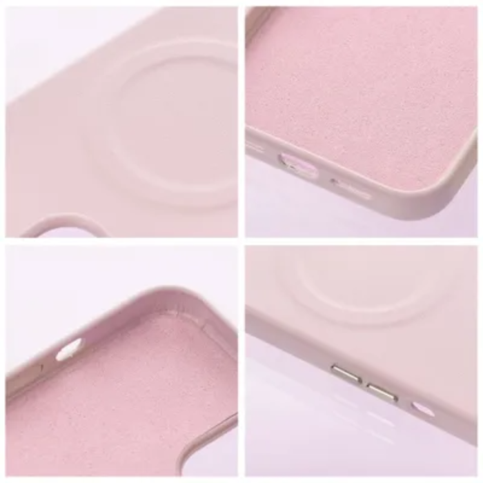 OEM - iPhone 15 Plus Mobilskal Magsafe Läder Roar - Rosa