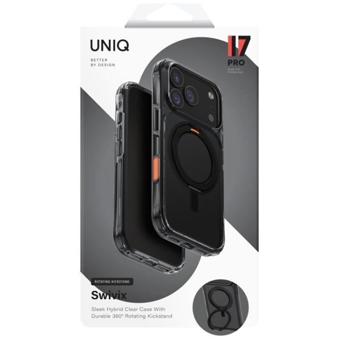UNIQ - UNIQ iPhone 17 Pro Mobilskal Swivix 360 Rotating Kickstand - Svart