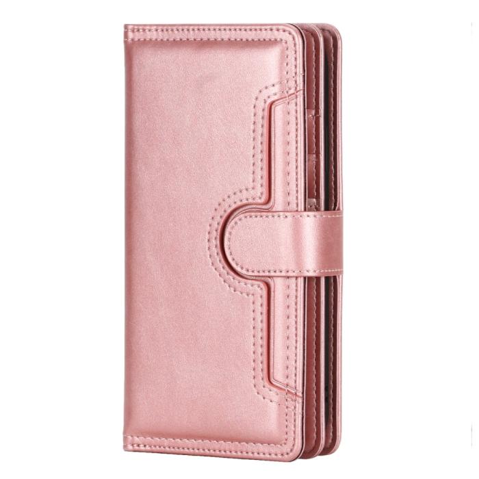 OEM - Äkta Läder Plånboksfodral iPhone 13 Pro Multiple Card Slots - Rose Gold