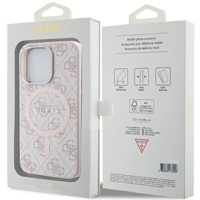 Guess - Guess iPhone 13/13 Pro Mobilskal Magsafe Collection - Rosa