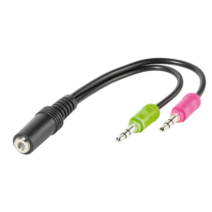 UTGATT1 - Vivanco Dataadapter 3.5mm hona 2x3.5mm hane 0.1m Stereo