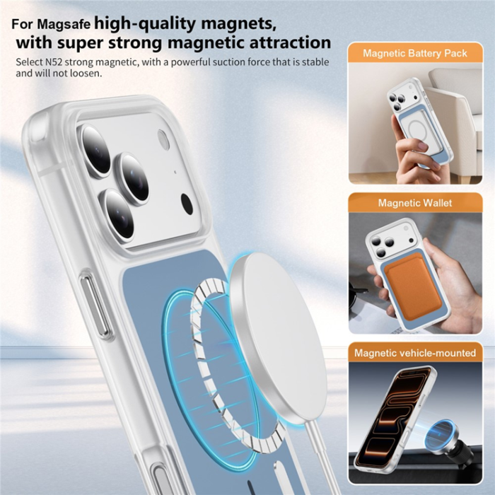 A-One Brand - iPhone 17 Pro Mobilskal MagSafe Skin Touch TPU PC - Blå