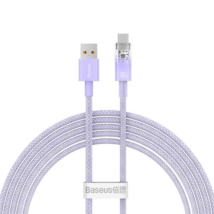 Baseus USB-C till USB-A kabel 2m 100W - Lila | 3541 | AlltMobil