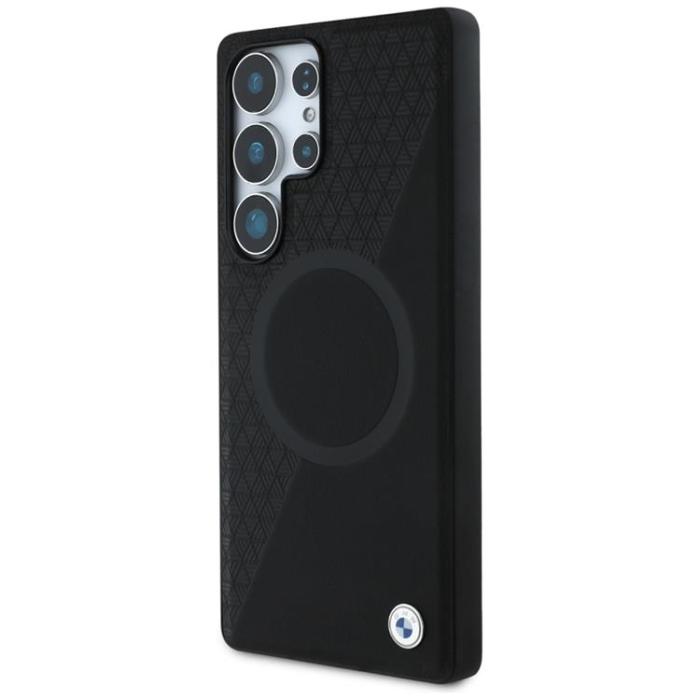 BMW - BMW Galaxy S25 Ultra Mobilskal MagSafe Läder Half Textured - Svart