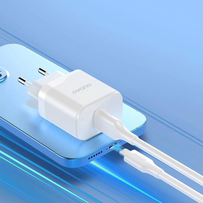 Dudao - Dudao Väggladdare A20EU USB-A 18W + Micro USB Kabel - Vit