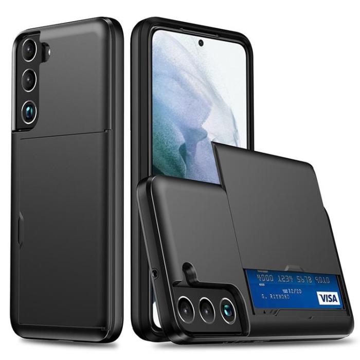 A-One Brand - Slide Korthållare Skal Galaxy S22 5G - Svart