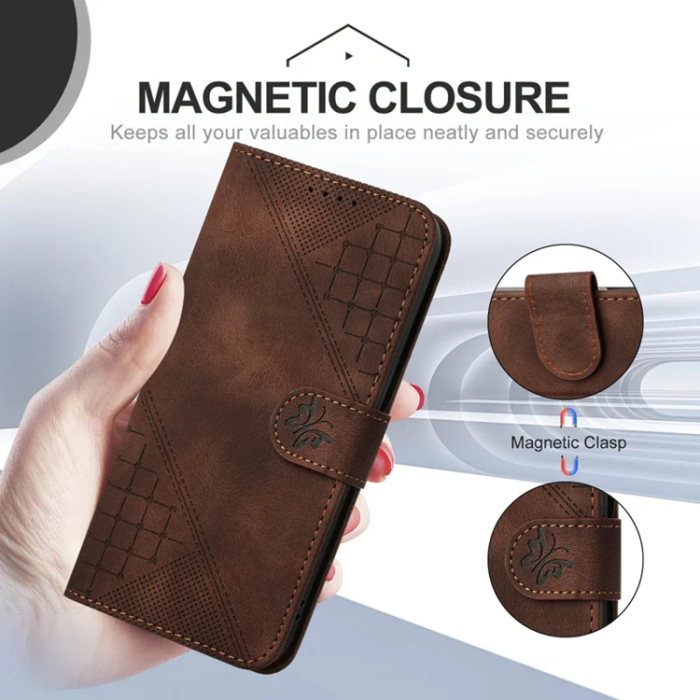 A-One Brand - iPhone 17 Pro Max Plånboksfodral Butterfly Flower - Coffee
