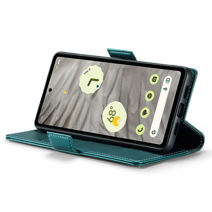 Caseme - Caseme Google Pixel 7A Plånboksfodral RFID Litchi - Grön