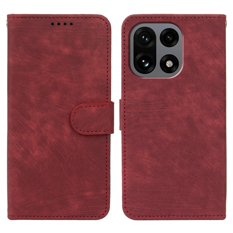 OnePlus 15 5G Plånboksfodral Striped Texture Läder (Röd) | 2353 | AlltMobil