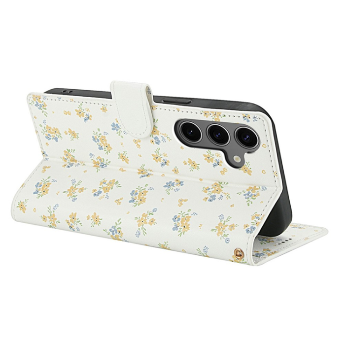 A-One Brand - Galaxy S25 - S24 Plånboksfodral Rhombic Floral A5