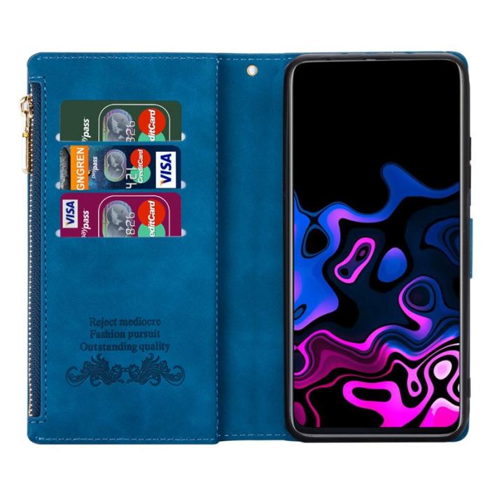OEM - Samsung Galaxy S26 Plånboksfodral Splicing Konstläder Med Ställ - Blå