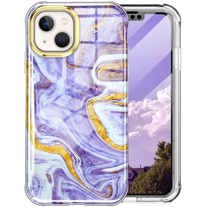 A-One Brand - iPhone 14 Plus Skal 360 Marble - Lila