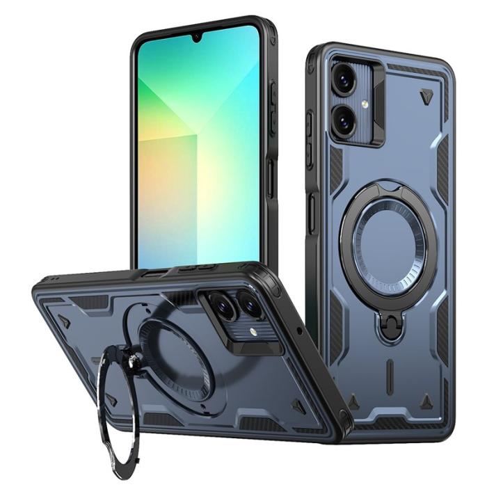 N/A - Mobilskal till Samsung Galaxy A06 4G Plast Militärskydd Kickstand - Blå