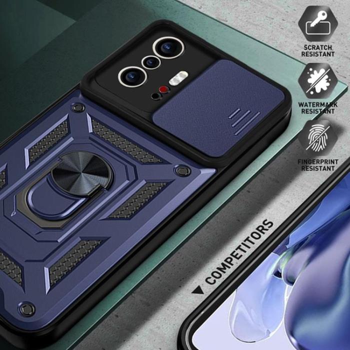 A-One Brand - CamShield Ring Holder Skal Xiaomi 11T / 11T Pro - Blå