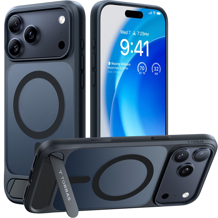TORRAS Mobilskal till iPhone 17 Pro Max MagSafe Kickstand - Svart | 2353 | AlltMobil