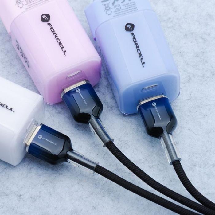 Forcell - FORCELL USB-A till USB-C 66W Kabel 3A 1m QC4.0 C352 - Svart