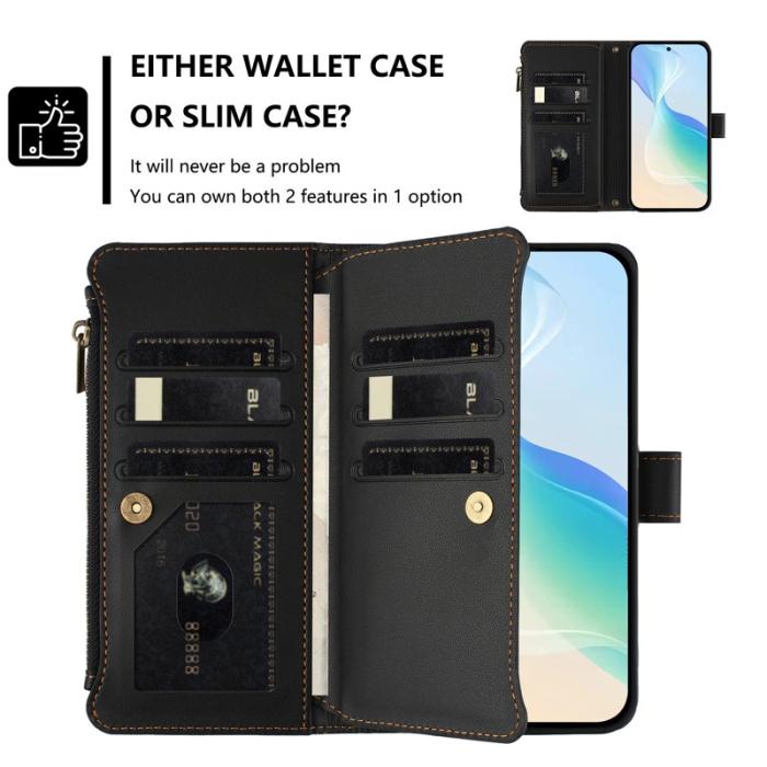 OEM - Samsung Galaxy A57 Plånboksfodral Konstläder 9 Kortfack - Svart