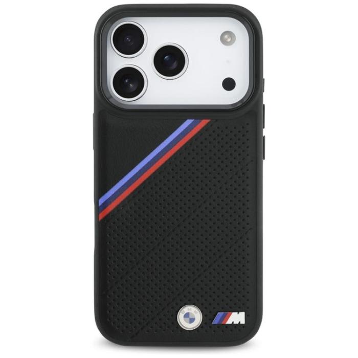 BMW - BMW iPhone 17 Pro Mobilskal MagSafe M Tricolor Metal Logo - Svart