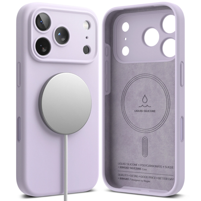 Ringke - Ringke iPhone 17 Pro Max Mobilskal Magsafe Magnetic Silikon - Ljuslila