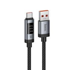 Hoco - HOCO USB-A till USB-C 100W Kabel 6A 1.2m med Display U148 - Svart