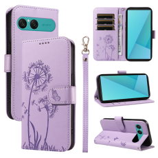 A-One Brand - Sony Xperia 10 VII Plånboksfodral Strap Dandelion Läder - Lila