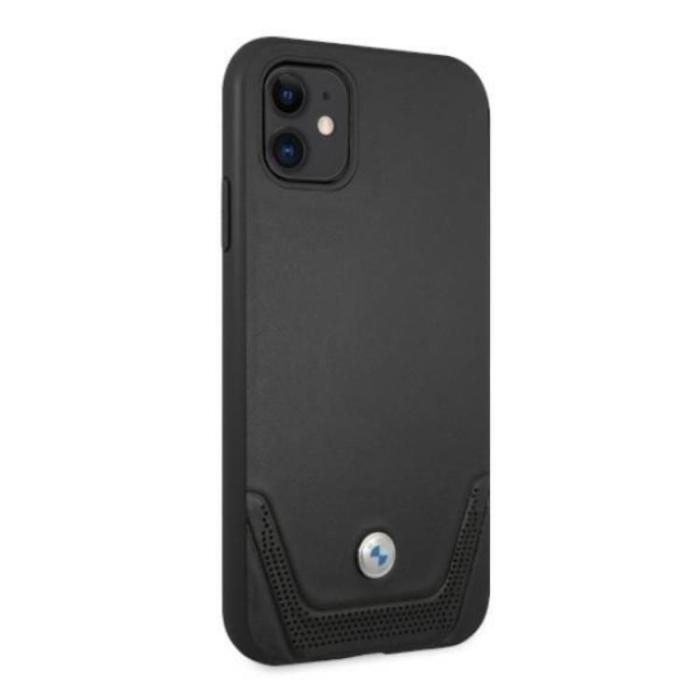 BMW - BMW Läder Perforate iPhone 11 Skal - Svart