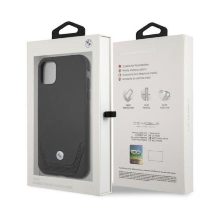 BMW - BMW Läder Perforate iPhone 11 Skal - Svart