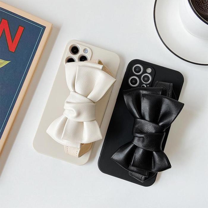 OEM - Bowknot Läderrem TPU Skal iPhone 13 - Svart