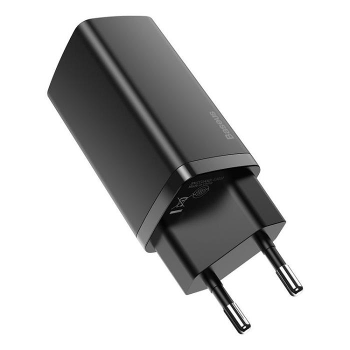 BASEUS - Baseus GaN2 Väggladdare USB Till USB-C 65W - Svart