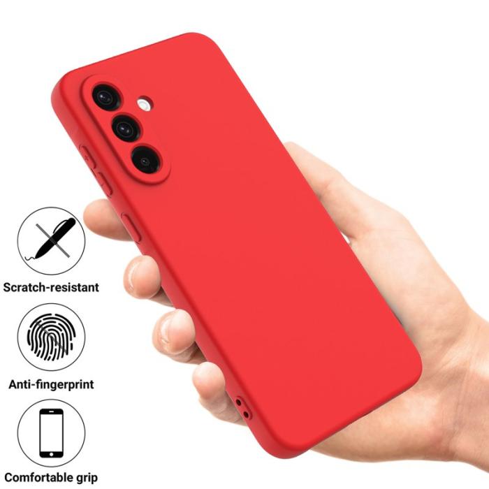 OEM - Mobilskal till Samsung Galaxy S26+ Flytande Silikon Med Handrem - Röd