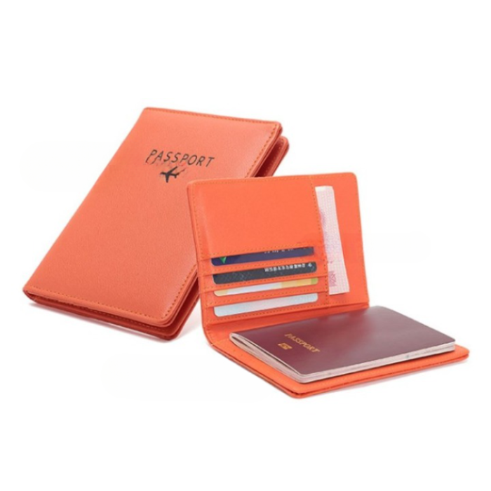A-One Brand - Passhållare Plånbok RFID Korthållare PU-läder - Orange
