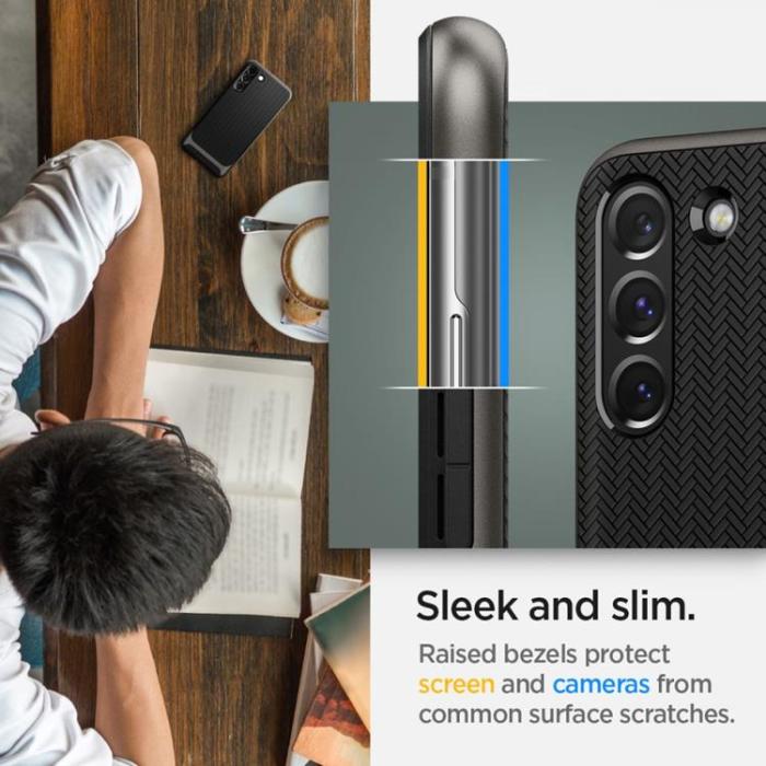 Spigen - Spigen Neo Hybrid Skal Galaxy S22 - Gunmetal