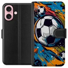 Gustaf - Pl&aring;nboksfodral till Apple iPhone 16 med Fotbollar