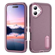 A-One Brand - iPhone 17 Mobilskal Kickstand Silikon - Lila/Rosa