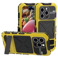 R-JUST - R-JUST Mobilskal till iPhone 15 Pro Max Silicone+Metal Anti-drop Gul
