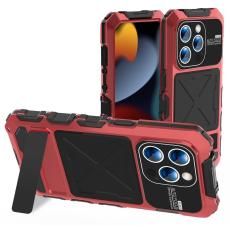 R-JUST - R-JUST Mobilskal till iPhone 15 Pro Max Silikon+Metall Anti-drop R&ouml;d