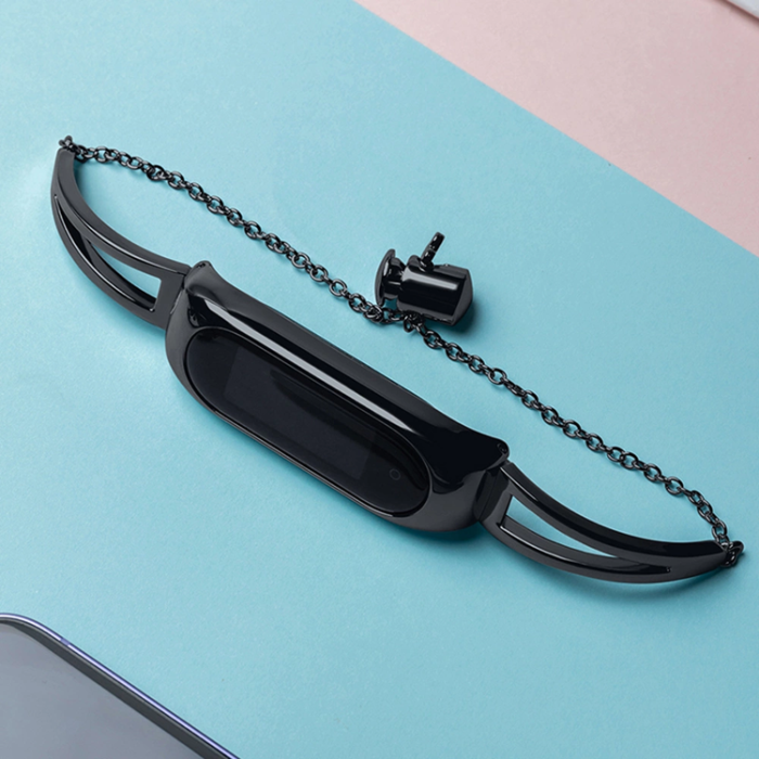 OEM - Xiaomi Mi Band 6/5/4/3 Armband i metall - Svart