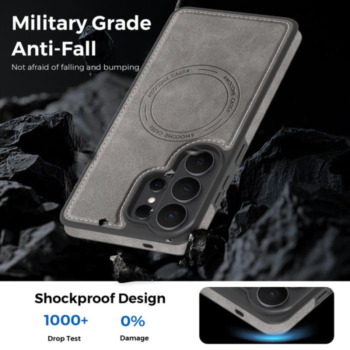 OEM - Mobilskal för Samsung Galaxy S26 Ultra Magnetiskt Konstläder - Grå