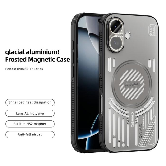 ABEEL - ABEEL iPhone 17 Magnetiskt Fodral Aluminium + TPU - Grå