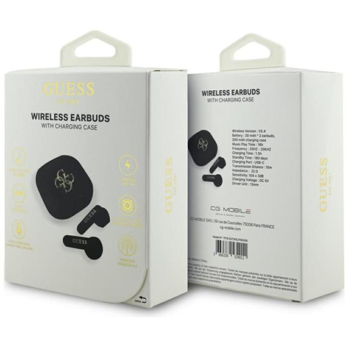 Guess - Guess TWS In-Ear Hörlurar Bluetooth 4G Metal Logo - Svart