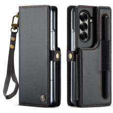 Caseme - CASEME C22 Samsung Galaxy Z Fold7 5G Fodral Konstl&auml;der Svart