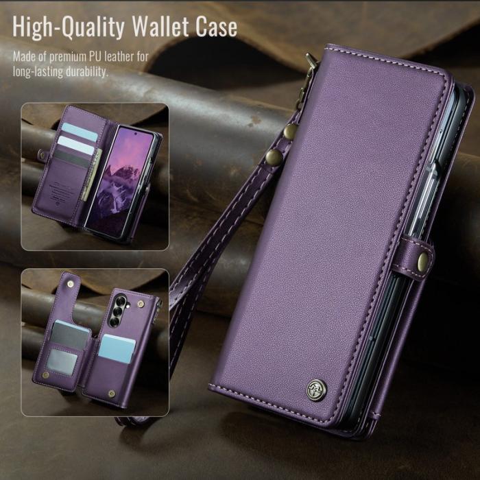 Caseme - CASEME C22 Samsung Galaxy Z Fold7 5G Fodral Konstläder Lila